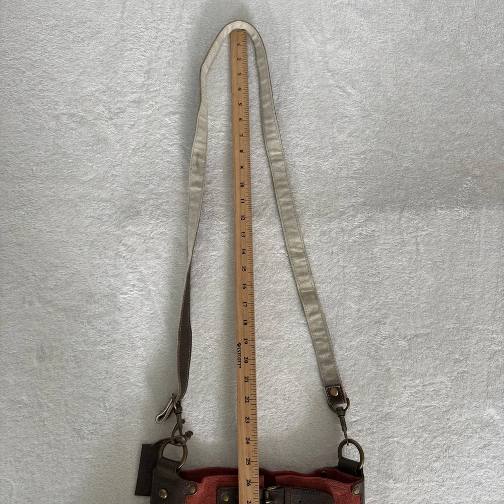 Genuine Leather & Suede Crossbody Messenger Bag, Unisex - Picture 11 of 11